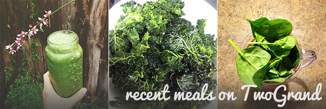 Recent green veggie meals on TwoGrand